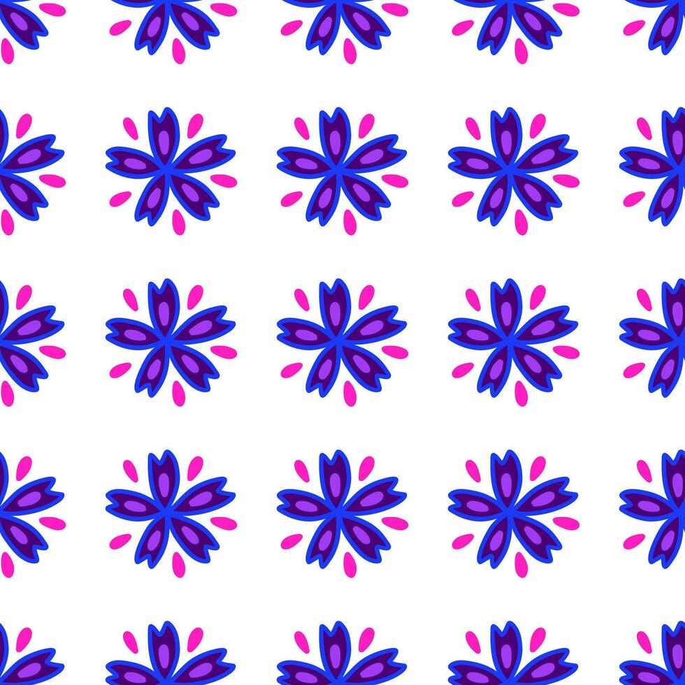 Seamless pattern with cornflower. hand drawn doodle vector