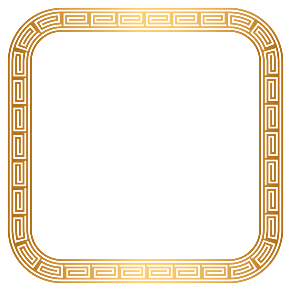 Golden Chinese Border Pattern design png