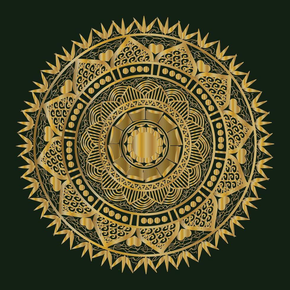 Luxury mandala background with golden vector