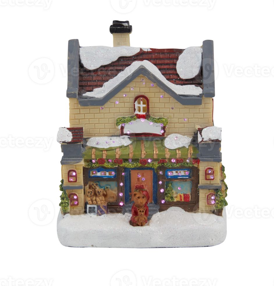 Christmas Cement House cut out isolated transparent background png