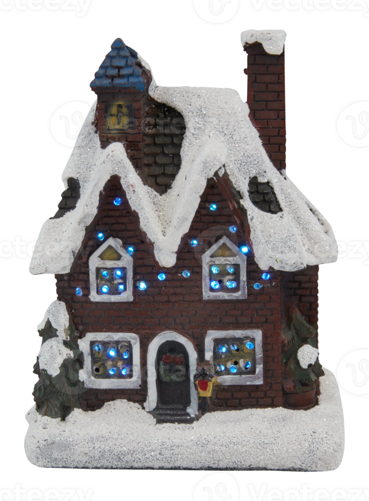 Christmas Snow Castle with lights cut out isolated transparent background png