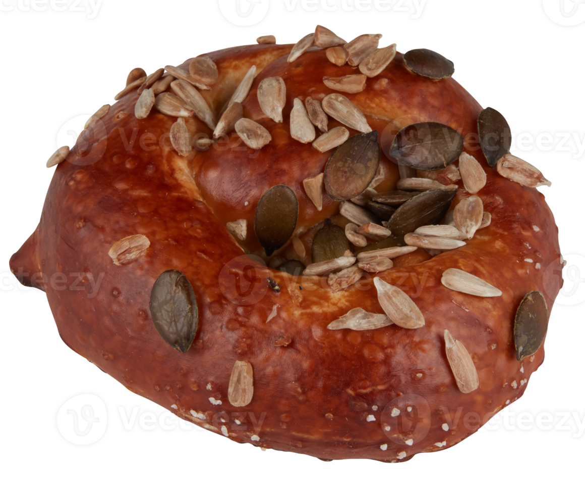 Dark Baked Round Bread, Whole Grain cut out isolated transparent background png