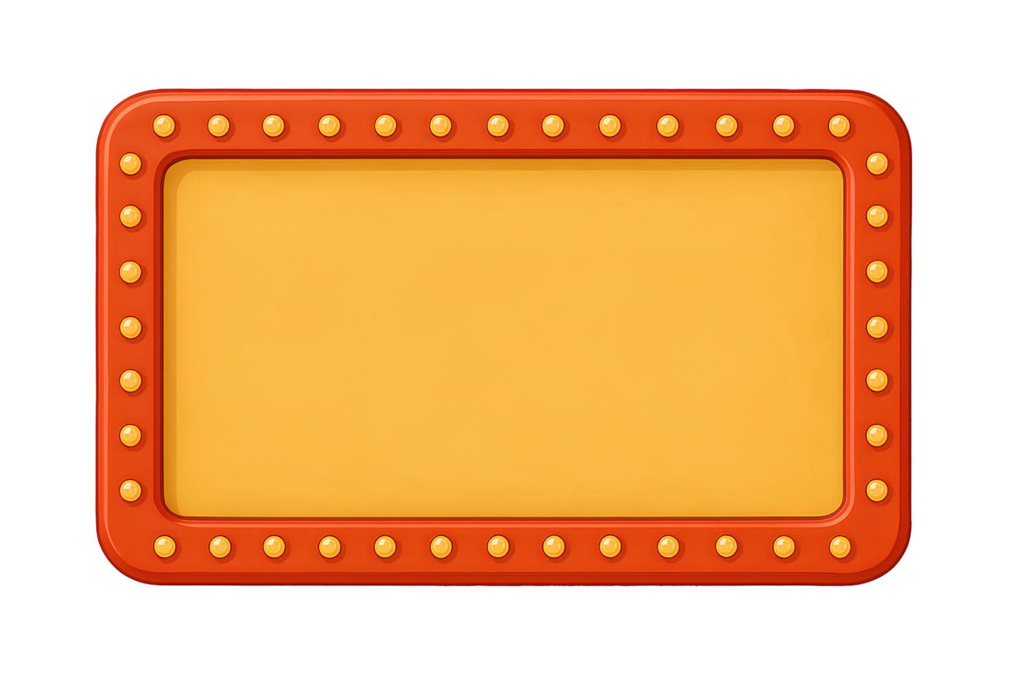 Cartoon Rectangular Frame with Light Bulbs Isolated on Transparent Background png