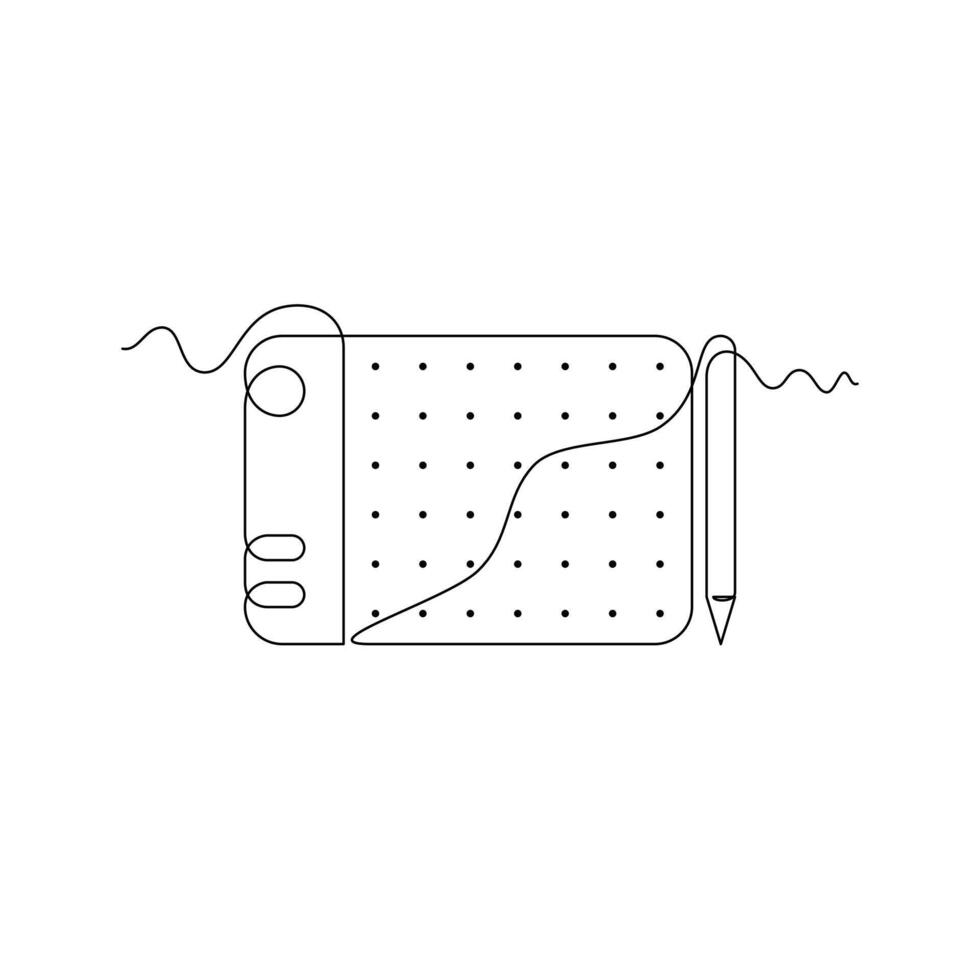 one line art Graphics Tablet illustration. line art, one continuous line, simple, hand drawn and sketch style. for icons, symbols, signs or logos vector