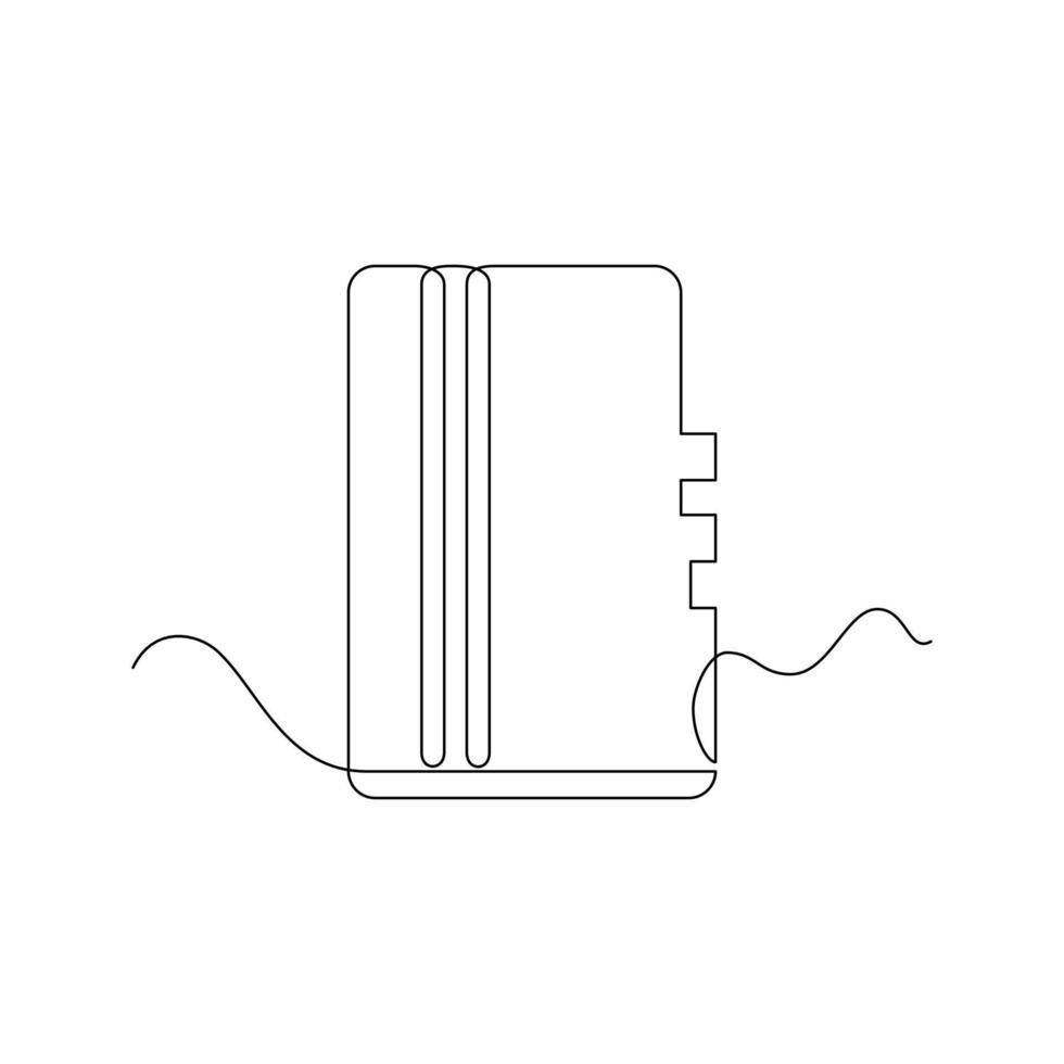 one line art Micro SD illustration. line art, one continuous line, simple, hand drawn and sketch style. for icons, symbols, signs or logos vector