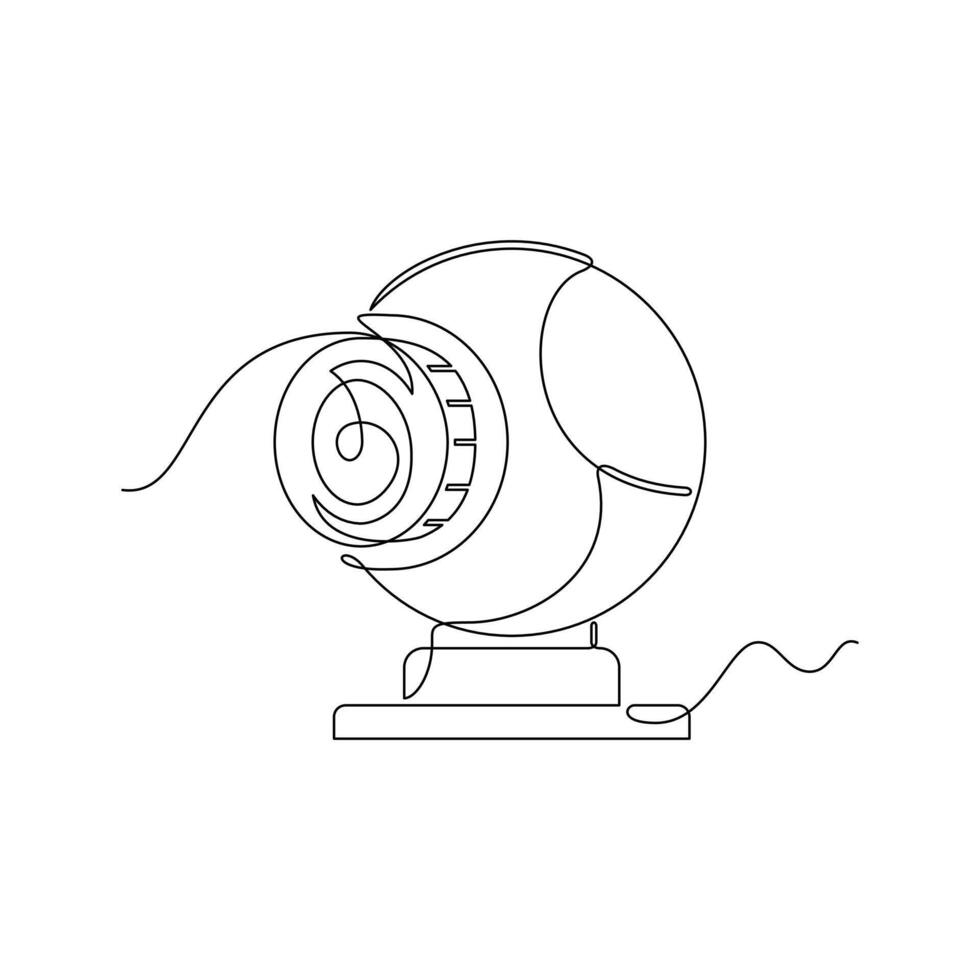 one line art Webcam illustration. line art, one continuous line, simple, hand drawn and sketch style. for icons, symbols, signs or logos vector