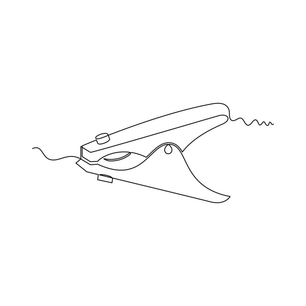 one line art Earth Clamp illustration. line art, one continuous line, simple, hand drawn and sketch style. for icons, symbols, signs or logos vector
