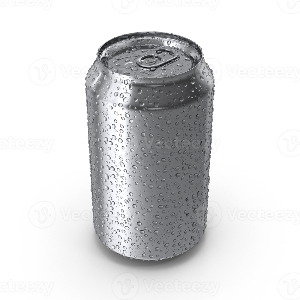 White soda can mockup isolated on transparent background. png