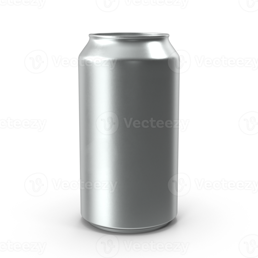 White soda can mockup isolated on transparent background . png