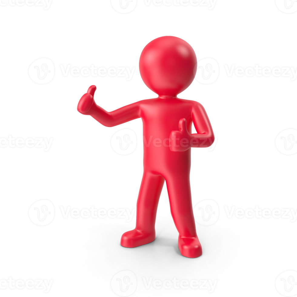 A 3d man thumbs up png