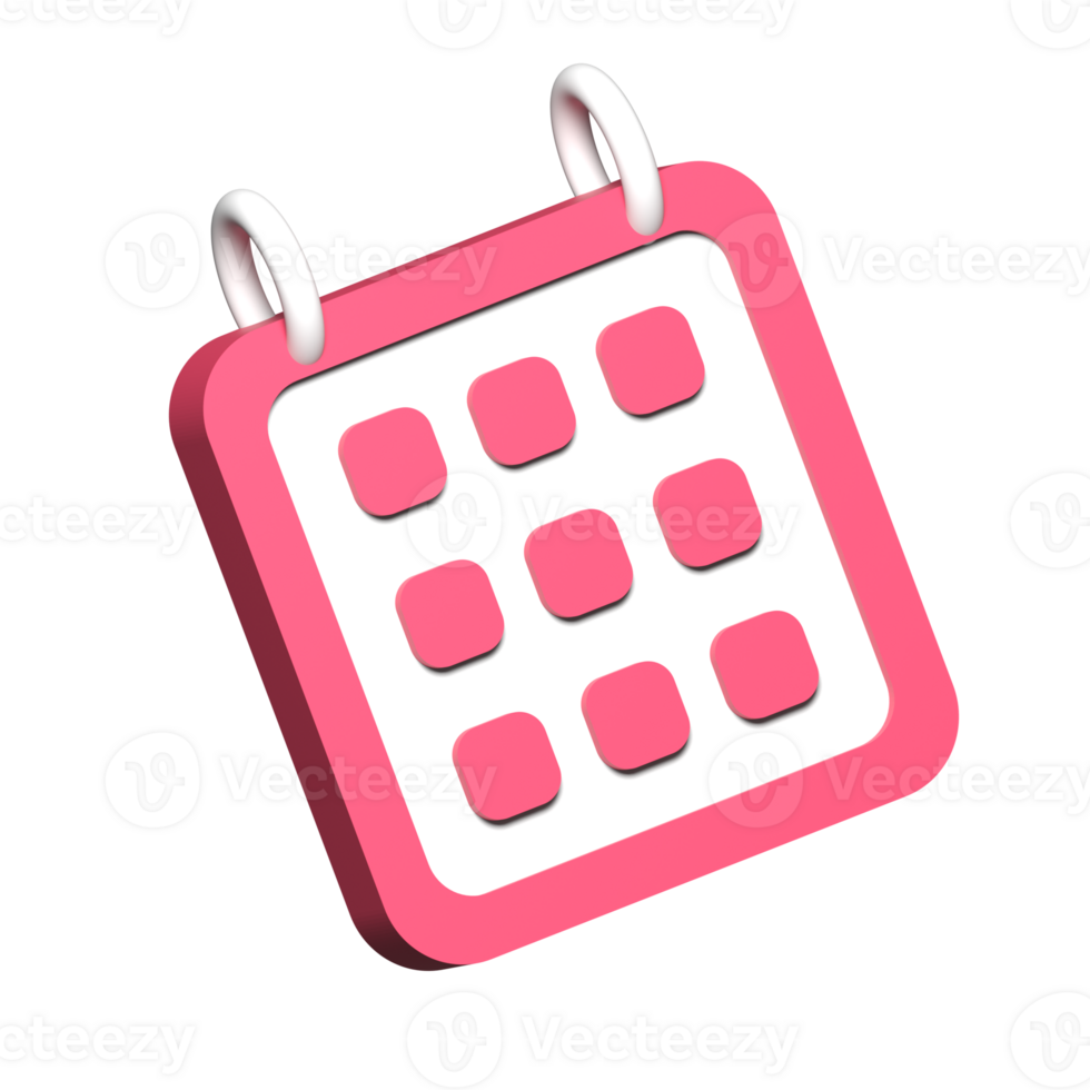 A pink calendar with squares on it png
