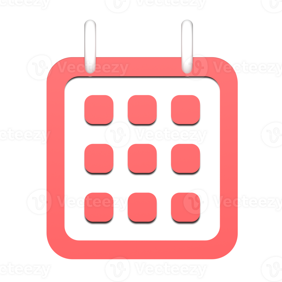 A calendar icon with squares on it png