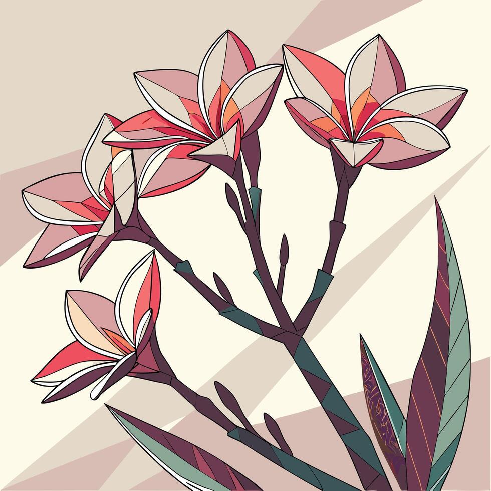 Abstract polygonal flower designs with shading for banners vector