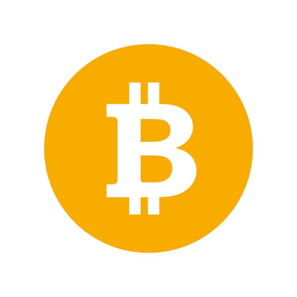 Bitcoin Symbol Icon, Cryptocurrency Logo in Flat Style, Isolated Digital Currency, Blockchain, BTC sign for Business use vector