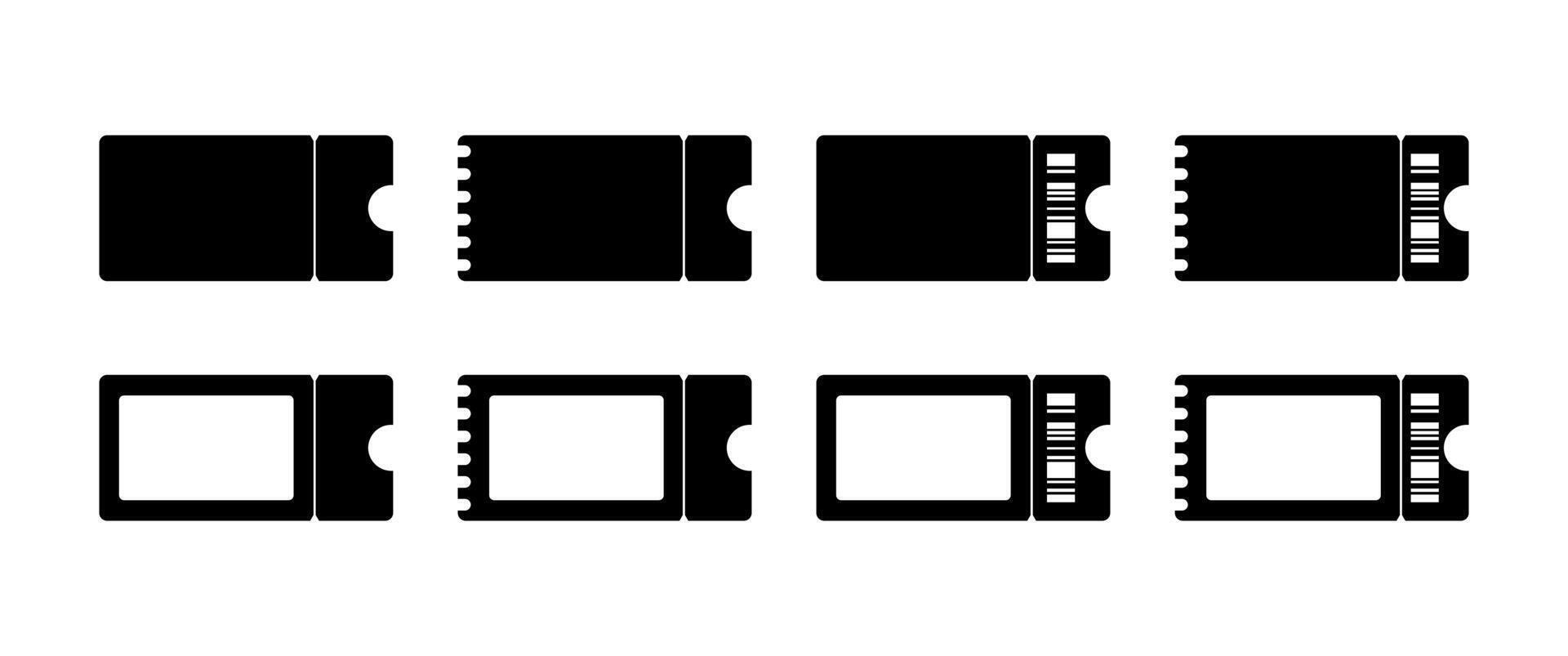 Isolated Coupon and Tickets icon symbol collection, Movie, Concert, and Music festival ticket graphic elements design for decoration, Modern minimal clip art for App, Web, and Banner. vector