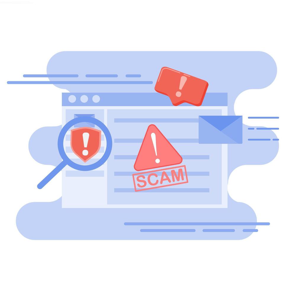 Scam email and scam email vector