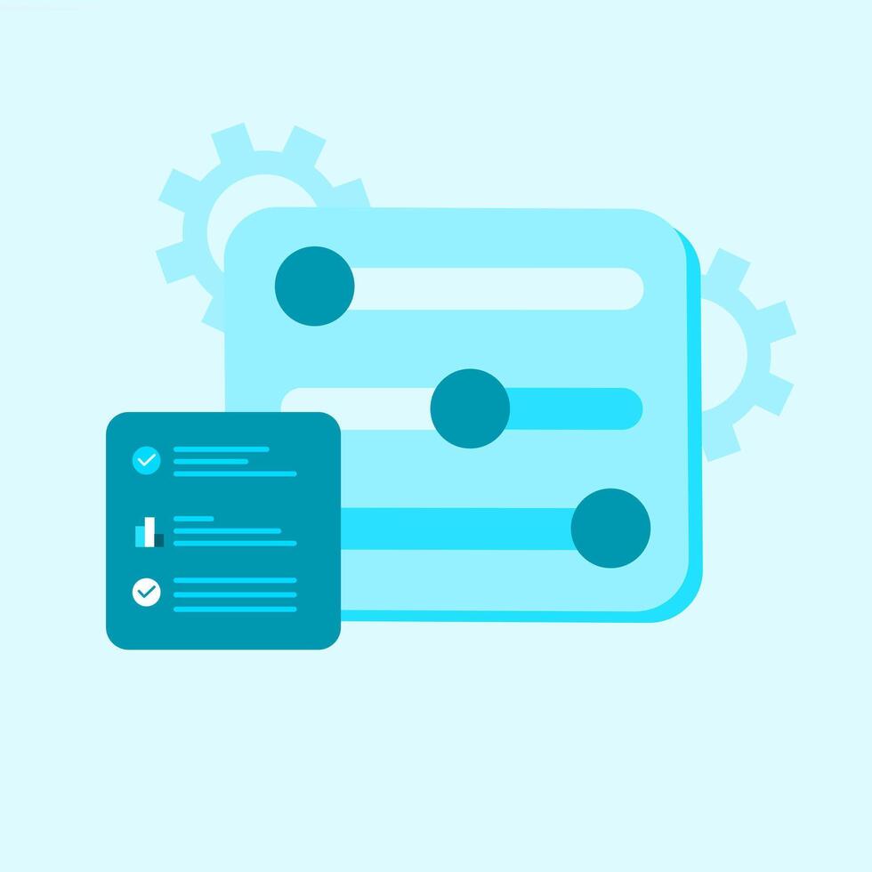 Landing page settings, icons can be used on the landing page. vector