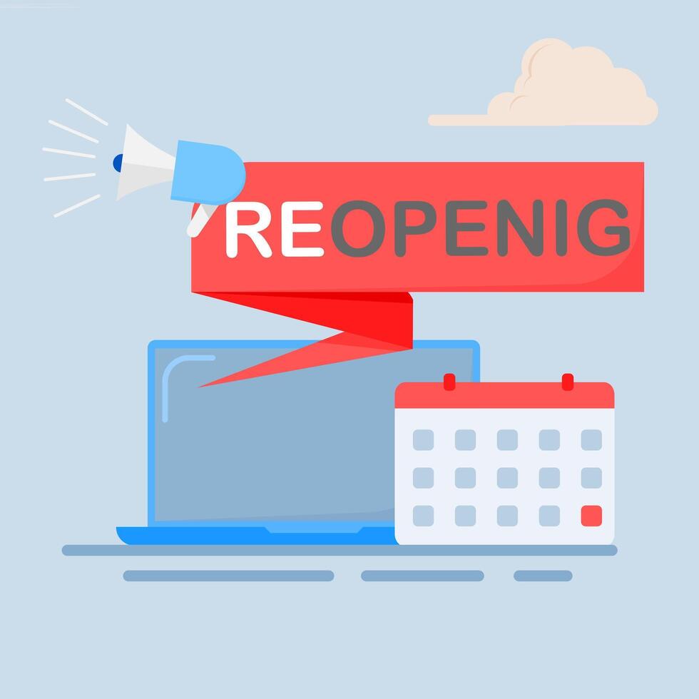 Reopening of the office concept vector