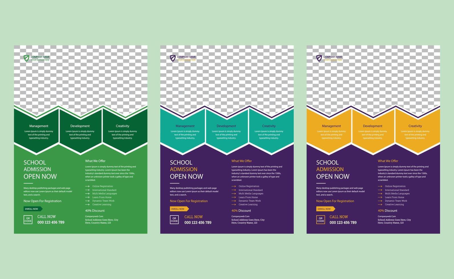 Creative modern corporate company editable business back to school education admission flyer design template. vector
