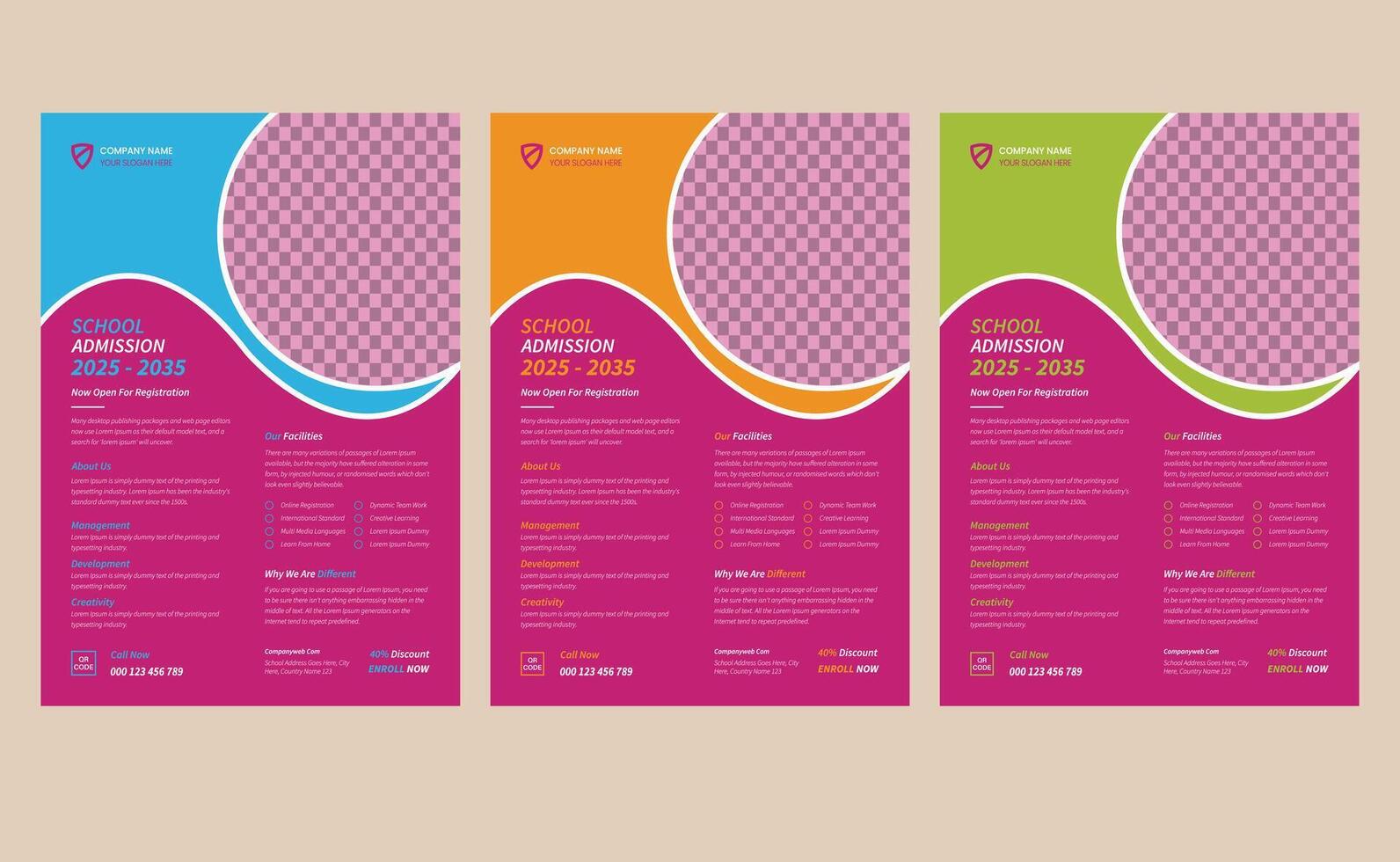 Editable modern corporate clean creative company education back to school admission business flyer template design. vector