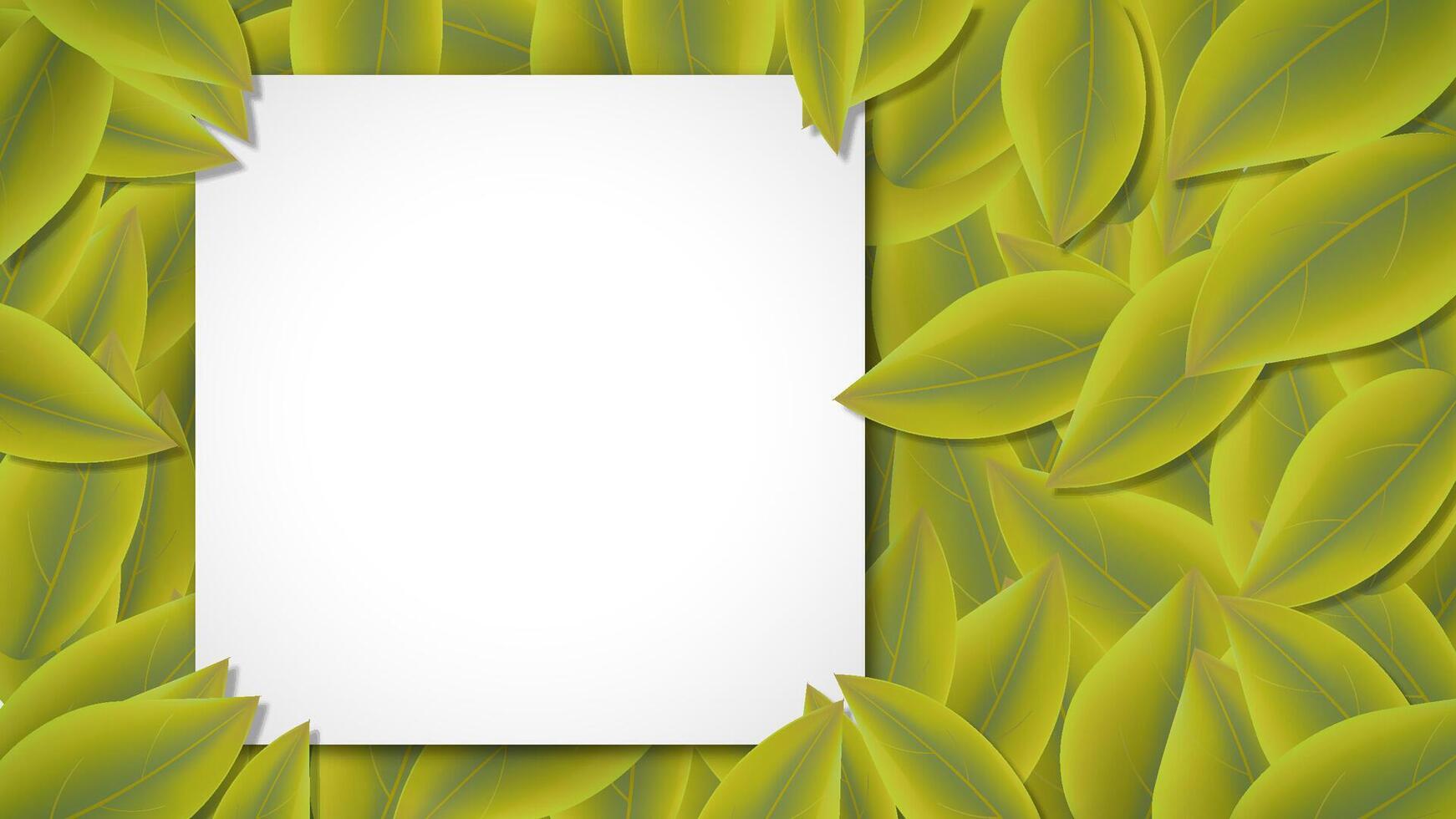 Charming botanical template with green leaf frame and empty center ideal for greeting cards, social media posts, or designs needing a natural and artistic touch vector