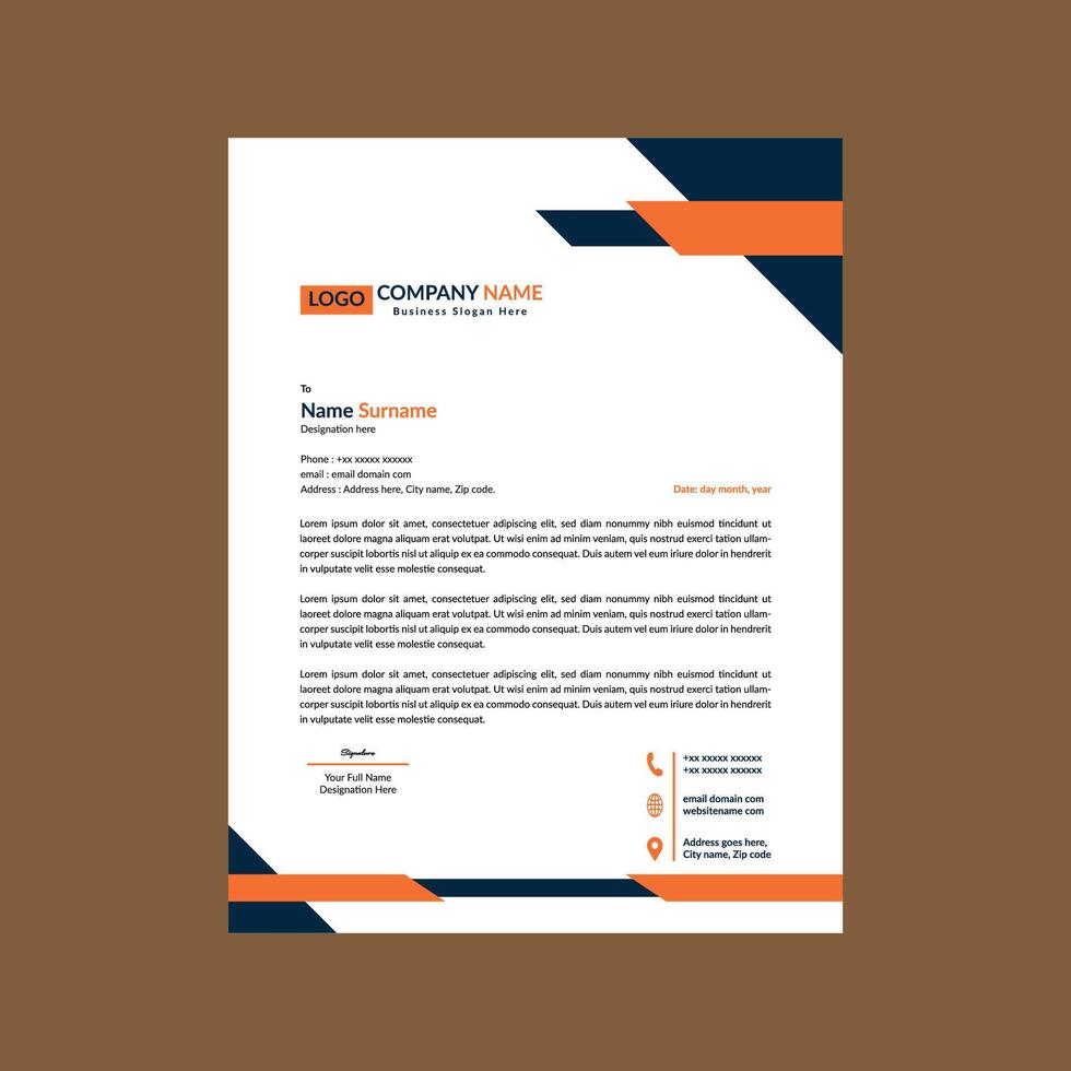 Modern Letterhead Design. Trendy Layout Display for Promotion. vector
