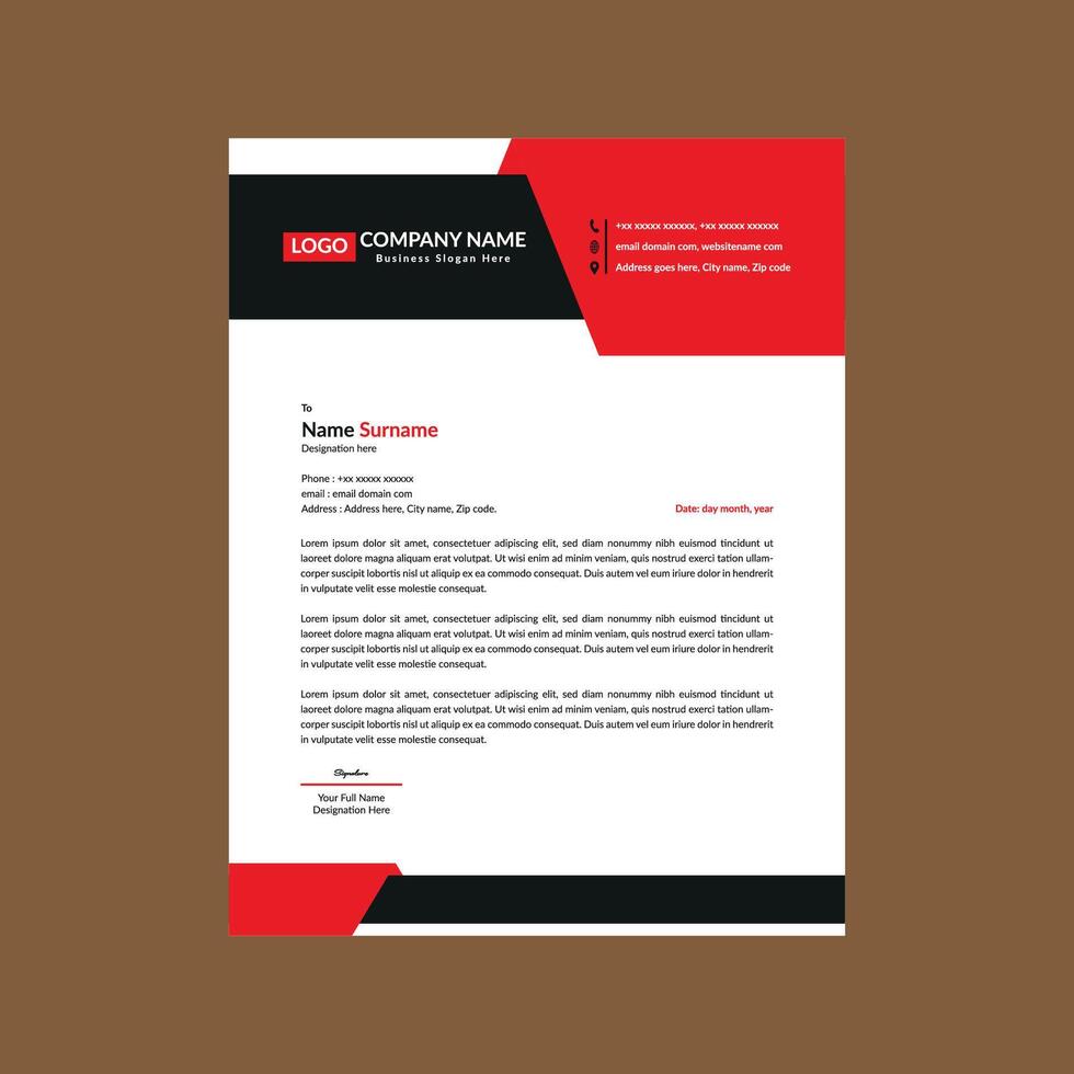Modern Letterhead Design. Dynamic Layout Display for Promotion. vector