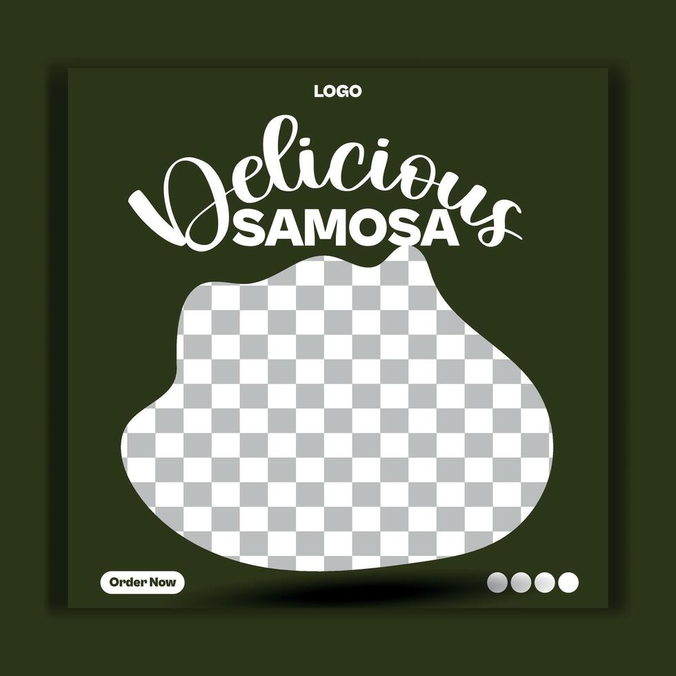 Delicious Samosa Social Media post design vector
