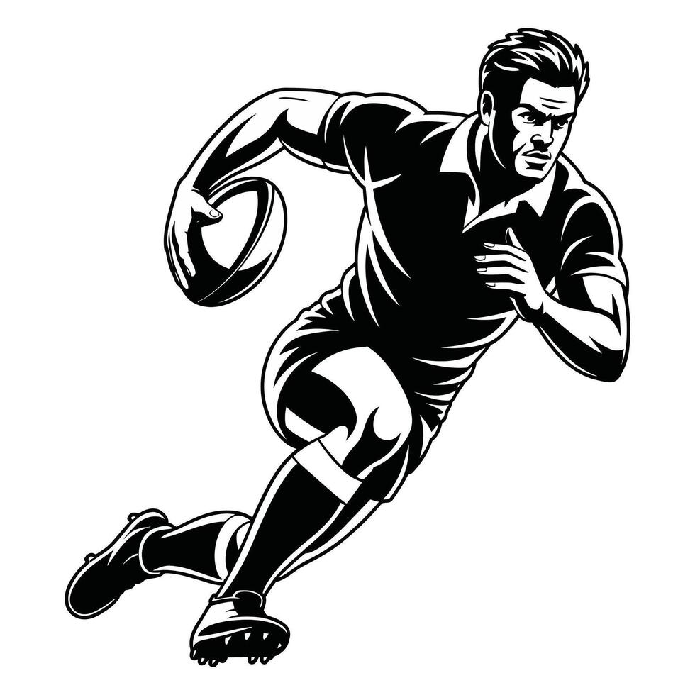 Dynamic Rugby Action Illustration. vector