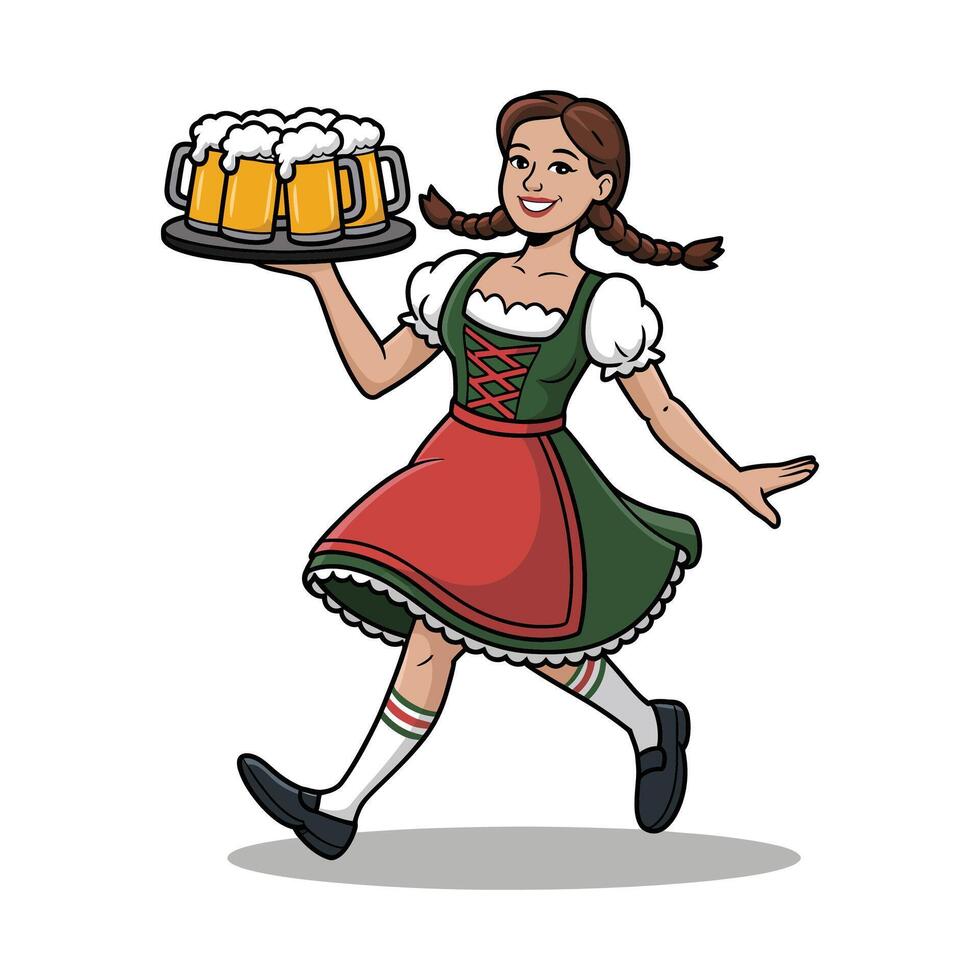 Oktoberfest girl illustration vector