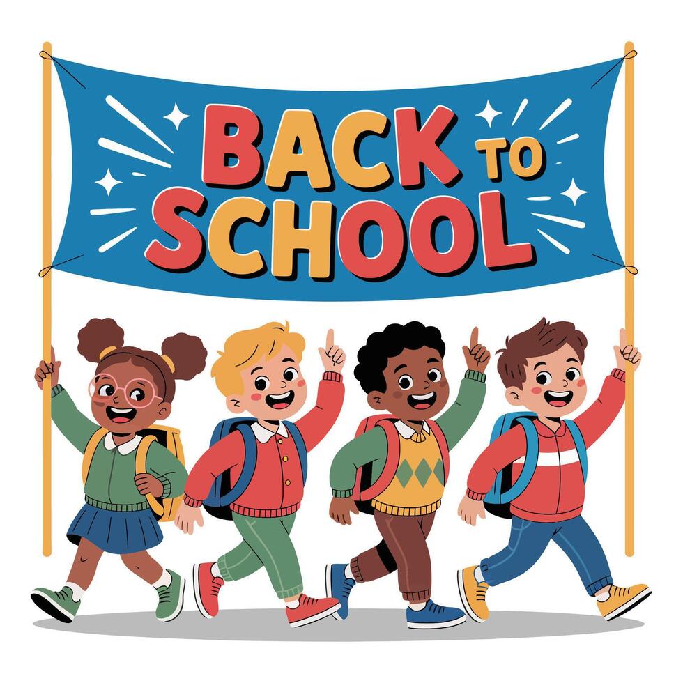 Back to school banner illustration vector