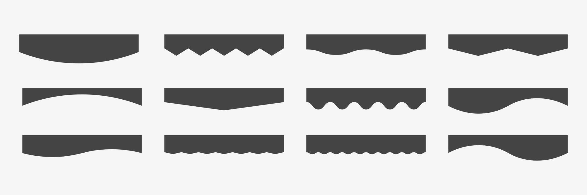 Set of separator headers. Border for web. Geometric shapes vector