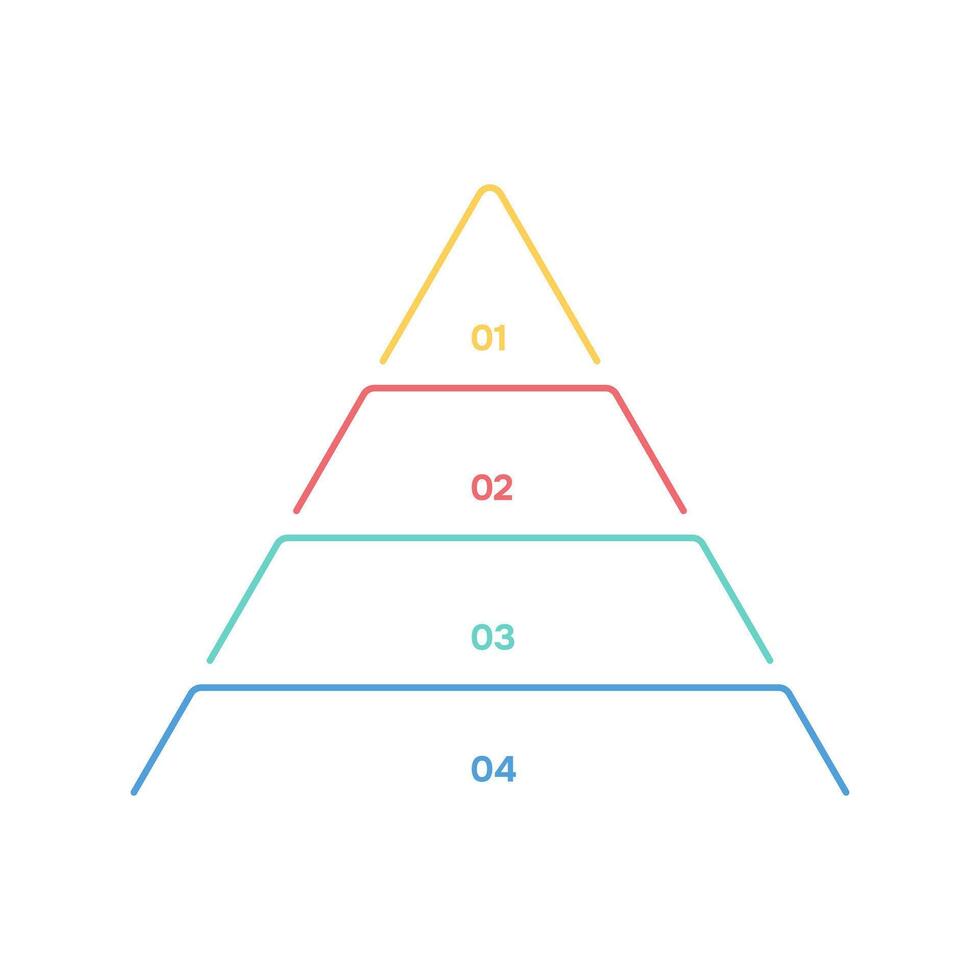 Infographic pyramid countour. Template for diagram, presentation and pie chart vector