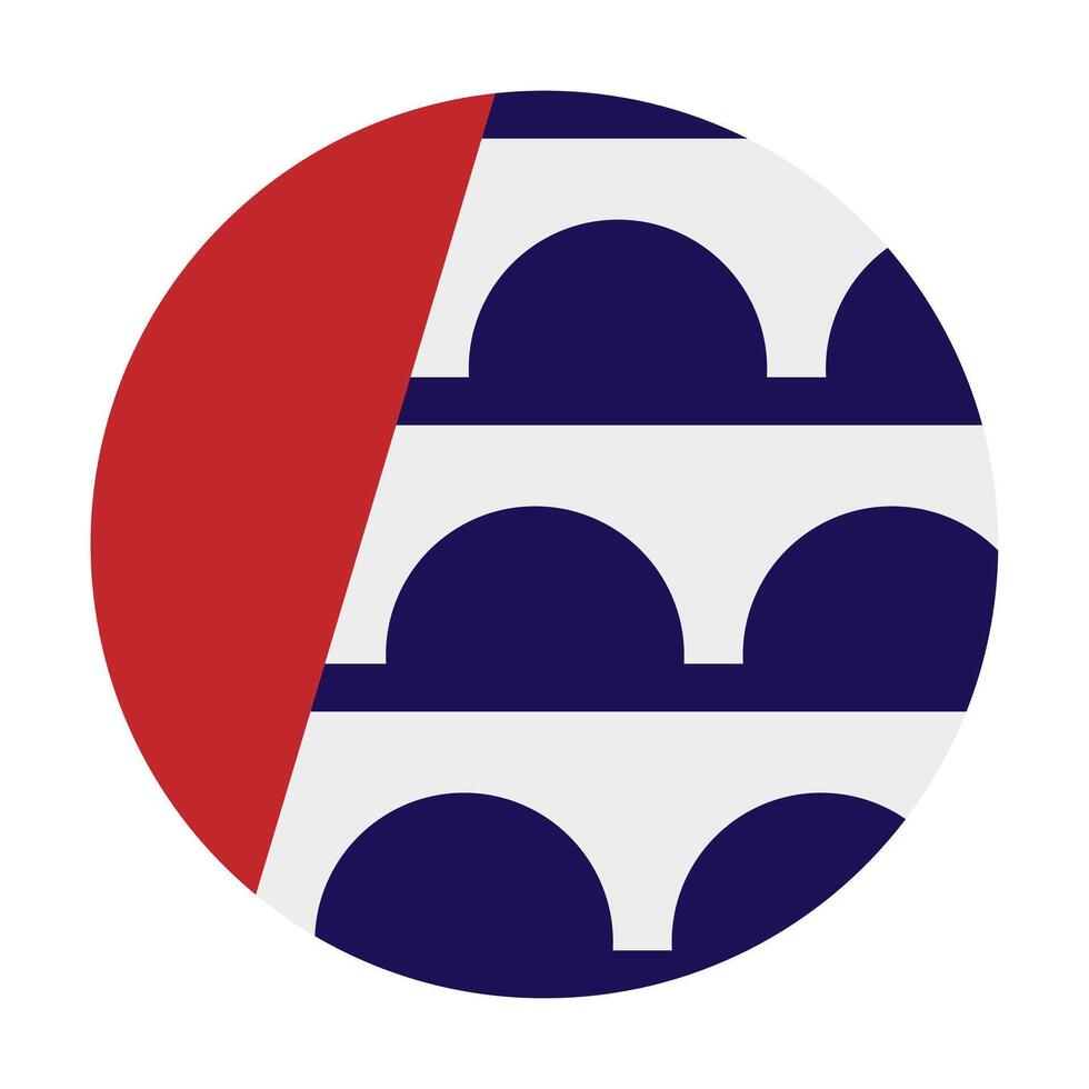 Flag of Des Moines Iowa circle badge vector