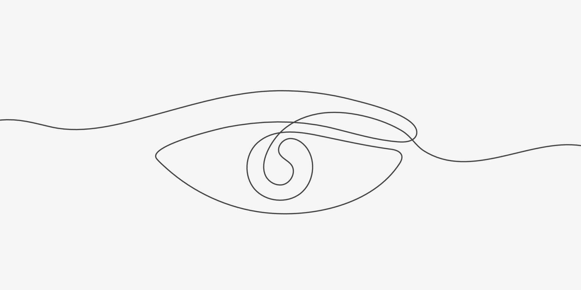 Human eye one line vector