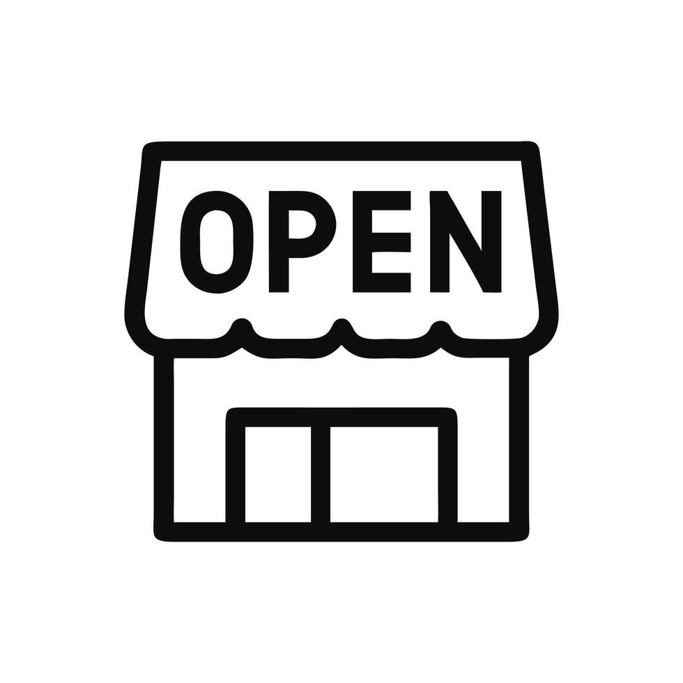 Storefront with an open sign icon vector