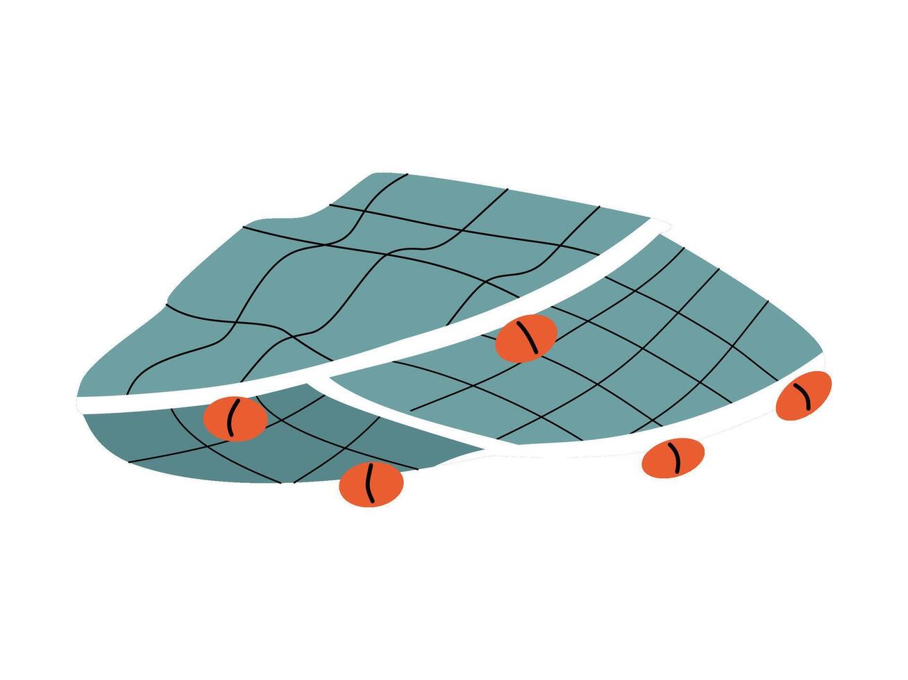 Fishing net. A tool for fishing in the sea and river. Fishery. vector