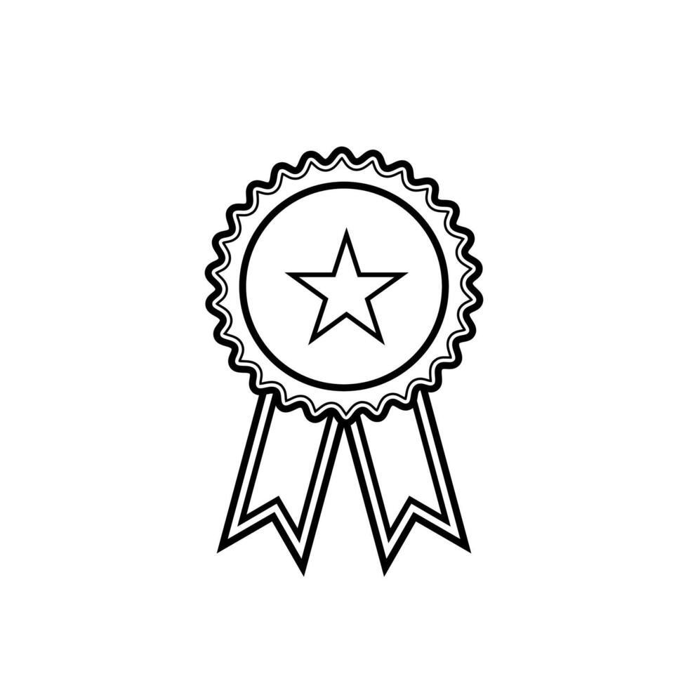 ribboned badge with one star on it, a star badge icon award vector