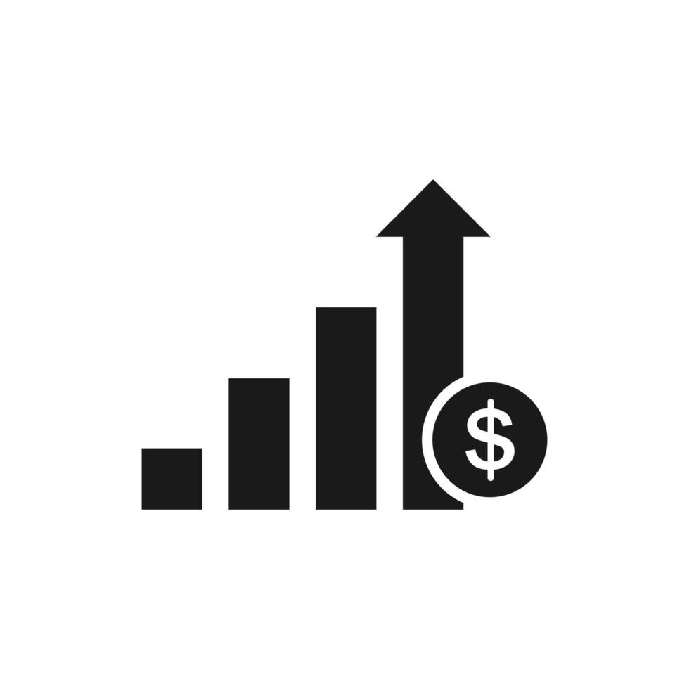 financial growth icon, dollar profit vector