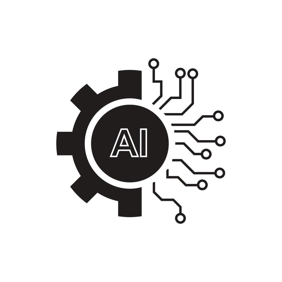 AI technology digital icon vector
