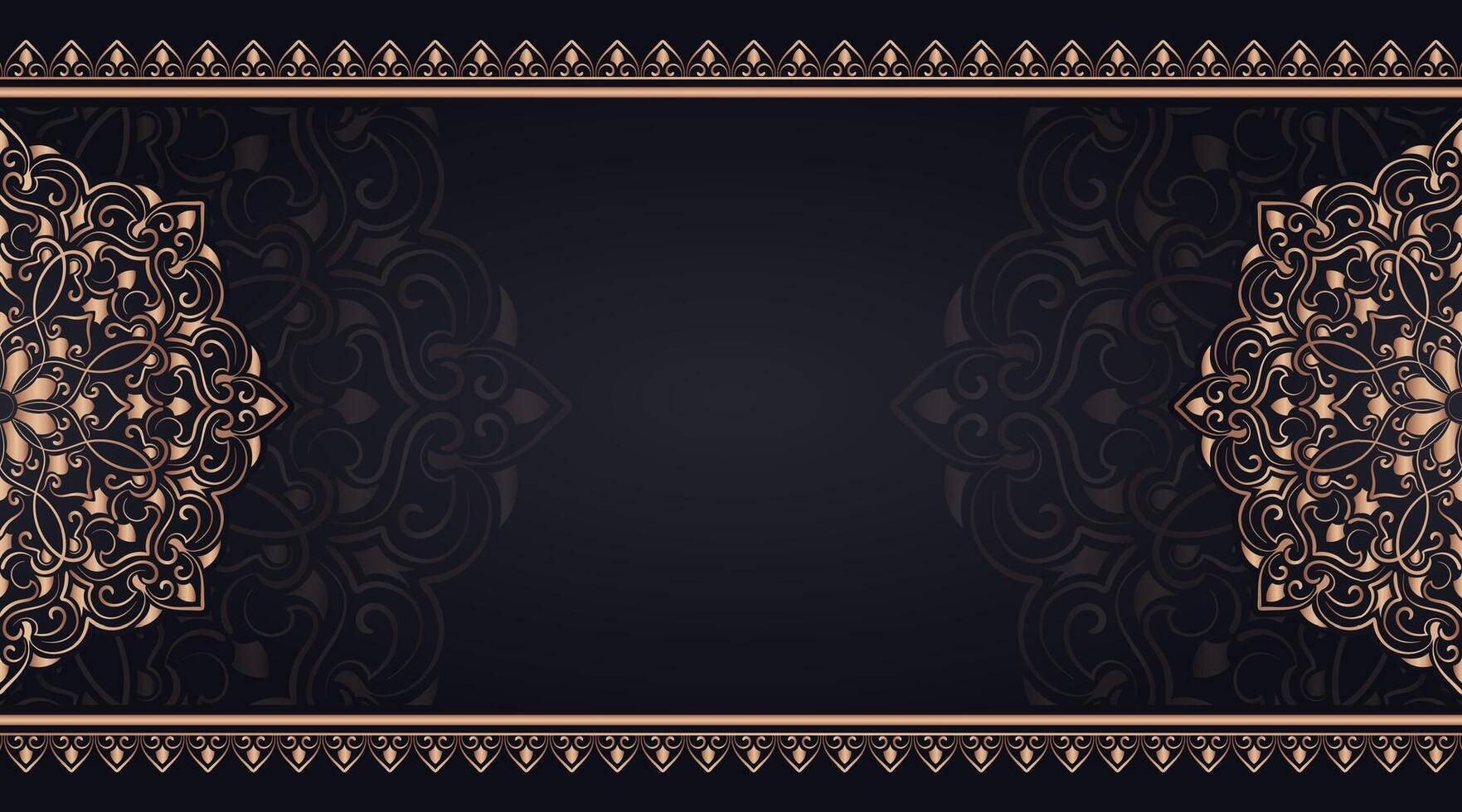 simple black background with border ornament vector