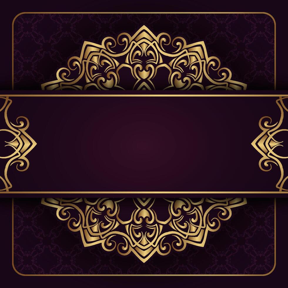 antique luxury background with gold mandala ornaments vector