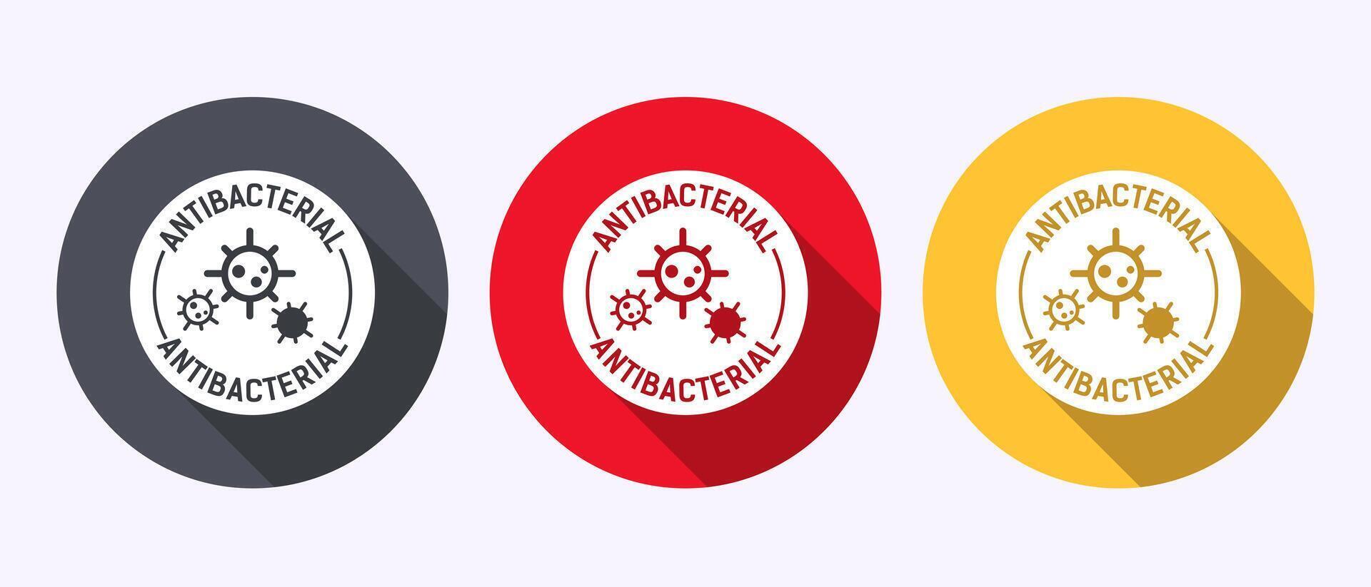Antibacterial icon illustration, Hygiene symbol in shadow button design vector