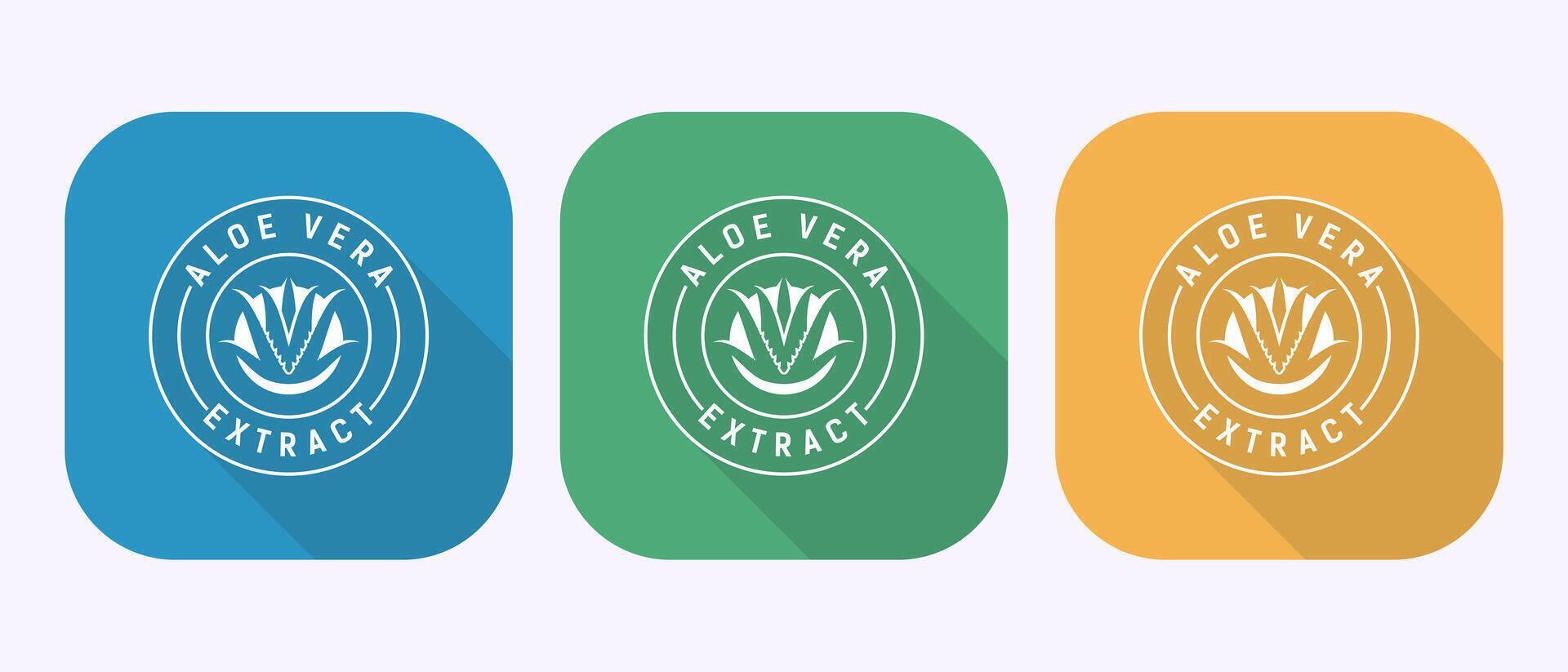 Aloe vera extract icon design. Aloe vera badge for product packaging in shadow button design vector