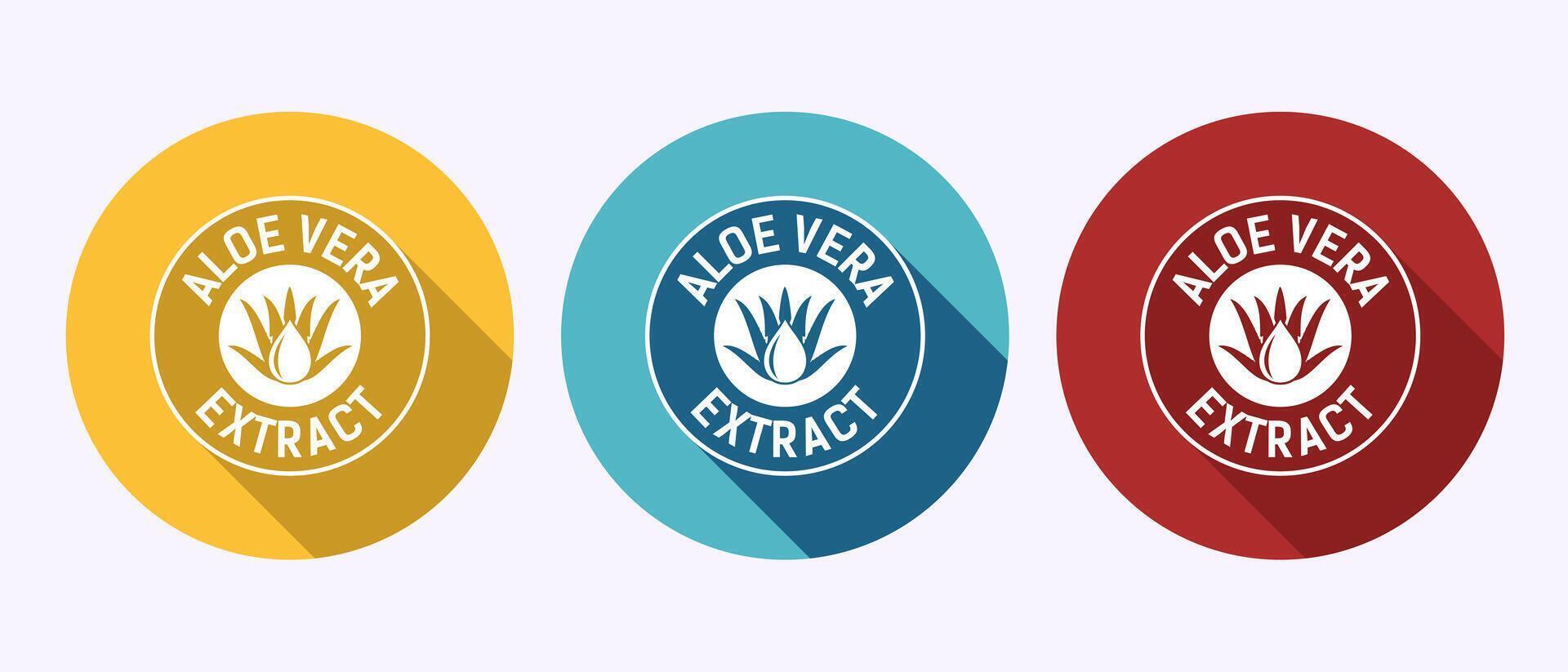 Aloe vera extract icon design illustration. Aloe vera badge for product packaging in shadow button design vector