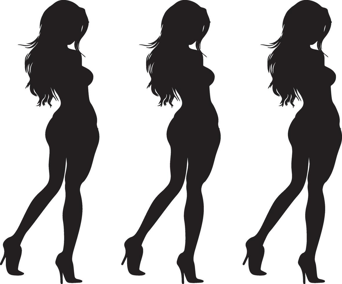 Elegant Silhouette of a Woman in High Heels vector