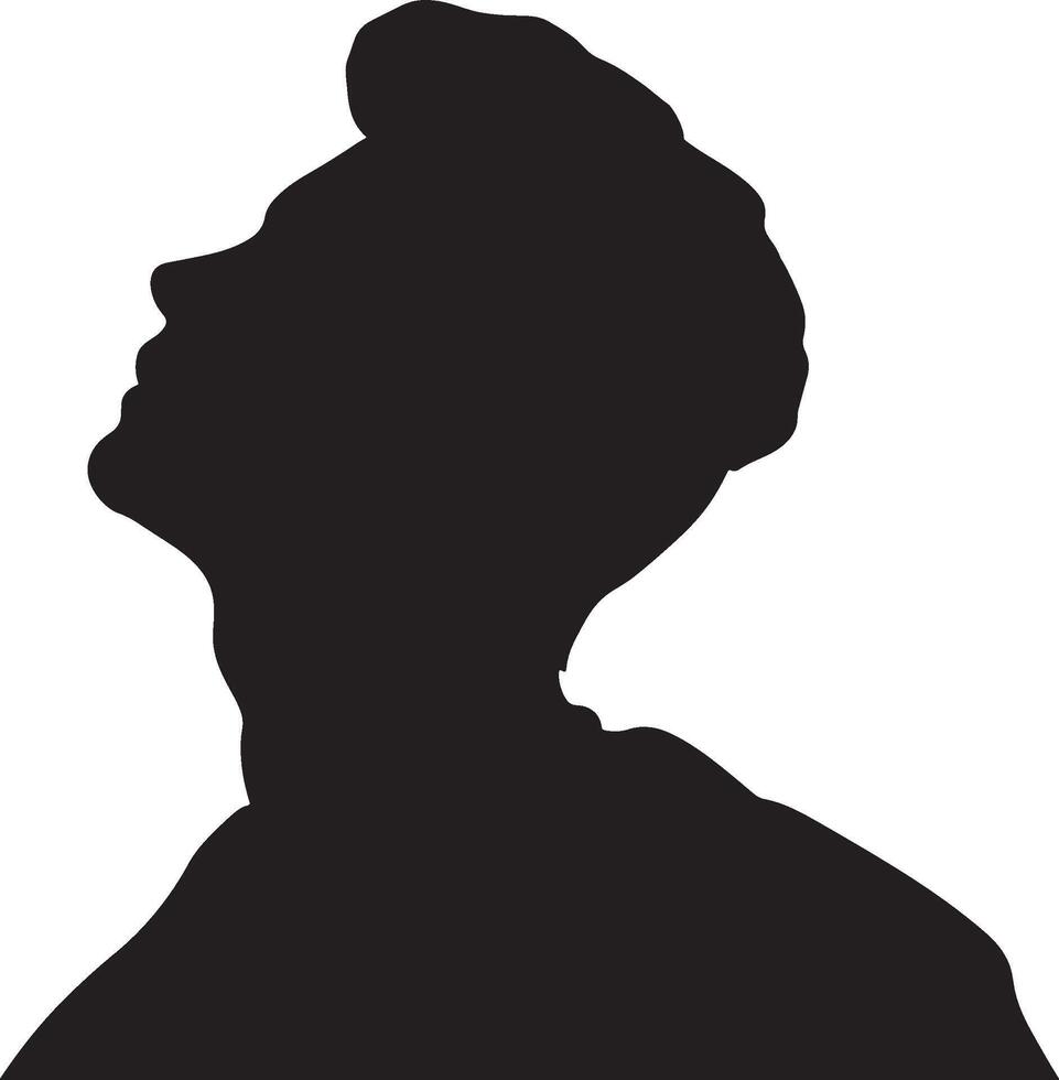 Stylish Black and White Silhouette of a Man Looking Up vector