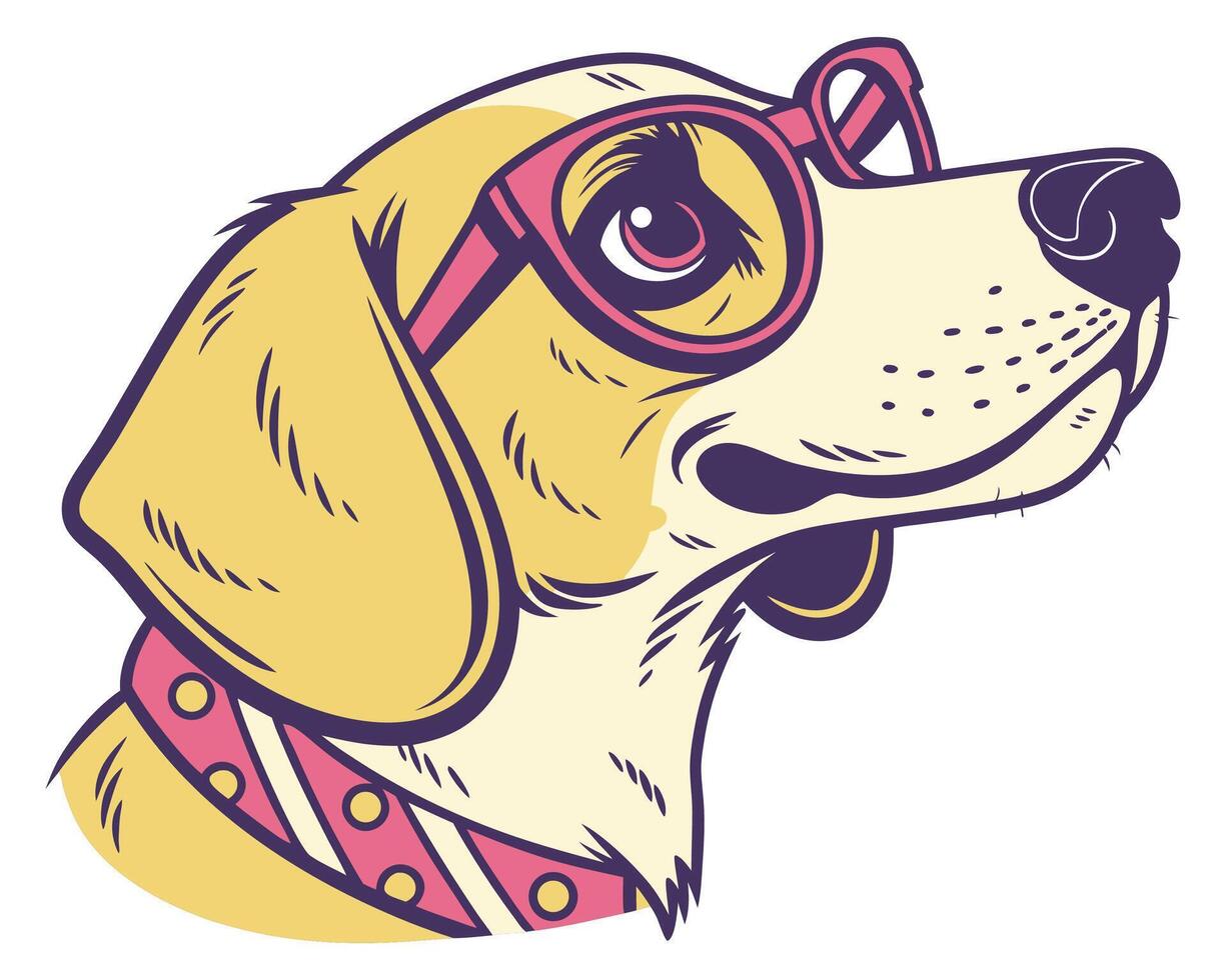 Beagle dog in glasses silhouette vector