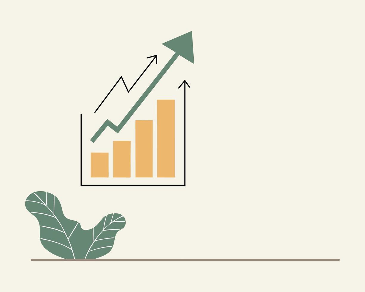 Upward trending bar graph silhouette vector