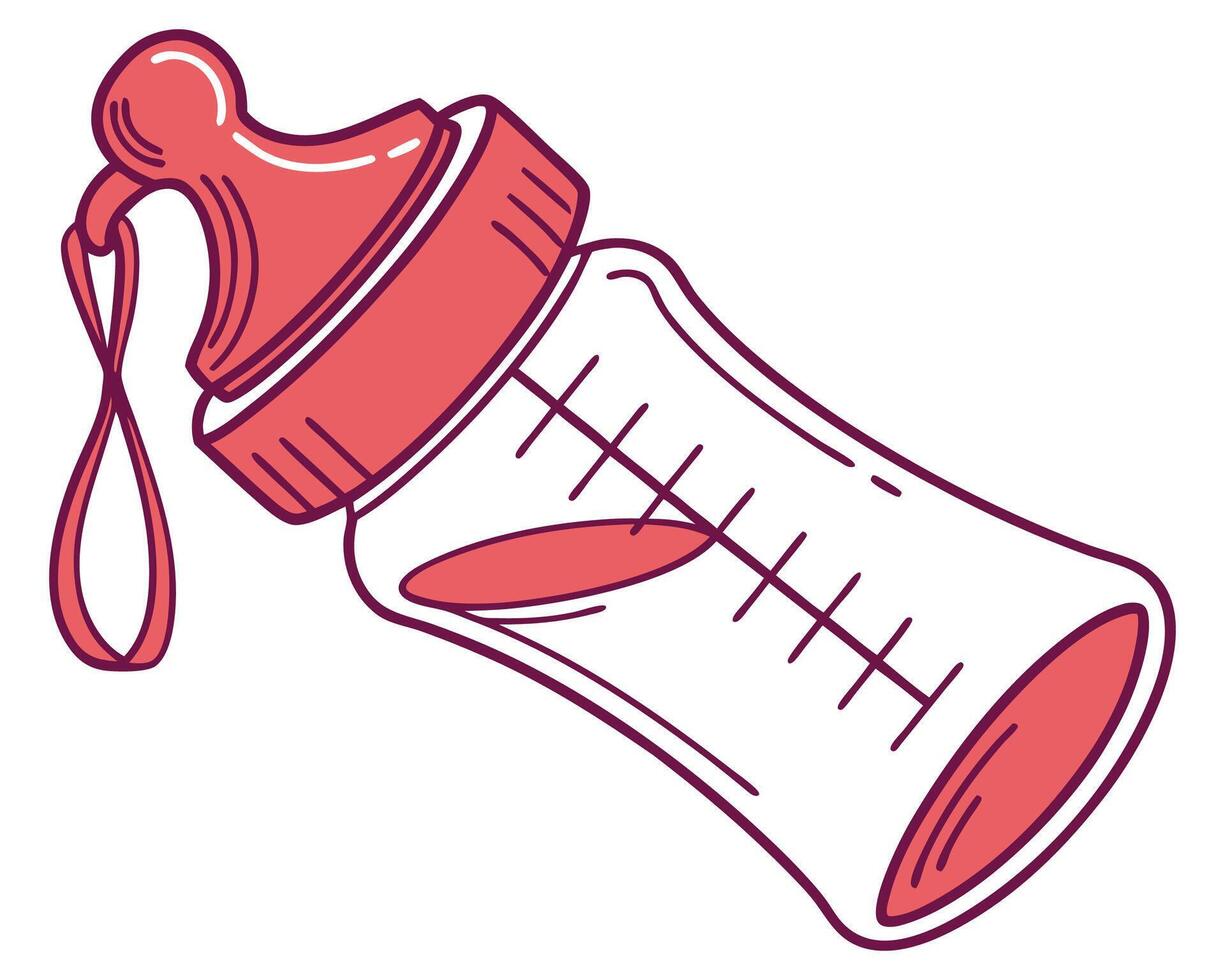 Baby bottle silhouette with handle vector